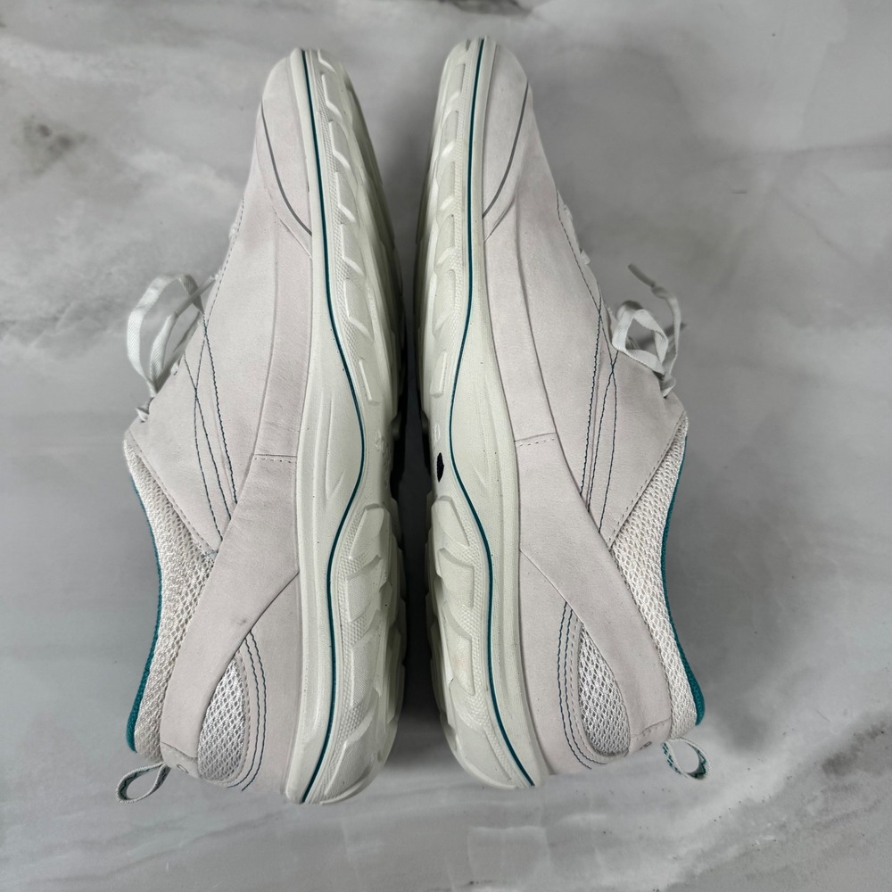 Ecco Leather Sneakers Off-White Teal Lace Up Comfort Casual EU 42 US 11/11.5 - Picture 6 of 12